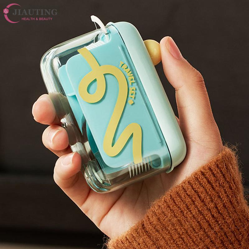 Portable Carry-on Dental Floss Dispenser Containing Floss Dental Floss Storage Box Auto Refillable Oral Hygiene Care Floss Pick