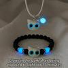 Luminous Black Cat Pendant Bracelets for Women Men Cute Cartoon Resin Big Eye Kitten Pendant Necklace Fashion Couple Jewelry