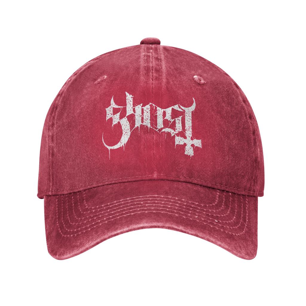 Modische Baseballkappe mit Ghost Band-Logo für Damen und Herren, Used-Look, Snapback-Verschluss, verstellbare Passform, ideal für Outdoor-Aktivitäten und Sport.