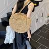 Casual vacation straw bag women's 2025 summer new woven bag large-capacity handbag beach shoulder bag