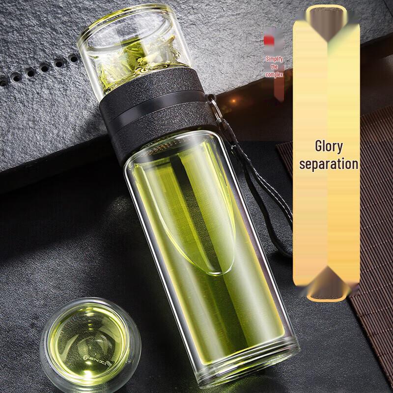 Tianxi 500ml Double-Layer Glass Tea Infuser Bottle