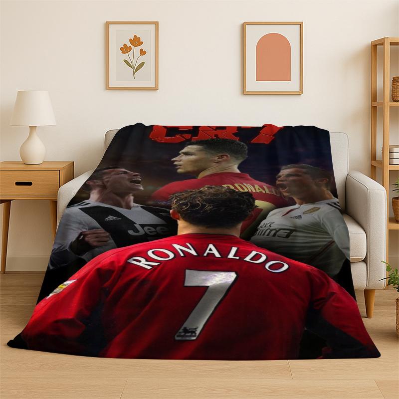 CR7 Capra R-Ronaldo Stella del Calcio Coperta di Flanella Morbida Calda Plaid per Camera da Letto Soggiorno Letto Viaggio Campeggio Picnic Bambino