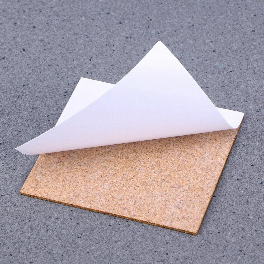 10Pcs Square Natural Cork Coasters Self-Adhesive DIY Mat Non-Slip High Temperature Resistant For Office School Home Bar