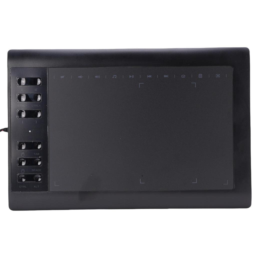 Grafiktablett 10 x 6 Zoll Große Aktive Fläche mit 8192 Druckempfindlichkeitsstufen Stift und 12 Hotkeys für