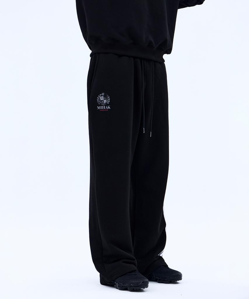 Mihag Ivy League Track Line Wide Pants (Black)