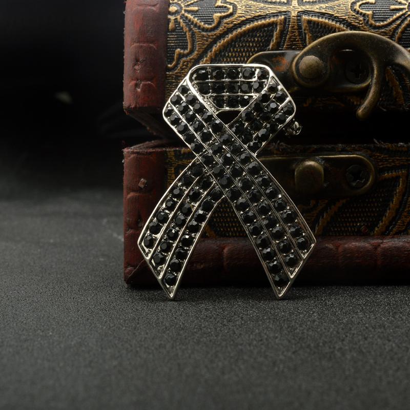 Black  Ribbon Brooch Pins For Women Men Elegant  Lapel Pin Decoration Accessories Party Jewelry Gift