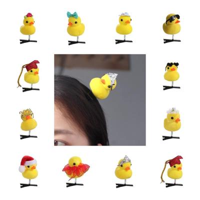 Fashion Flower Duck Hair Clips Plush Cap Chicken Side Barrettes Hair Accessories Funny Cartoon Duckbill Clips Party