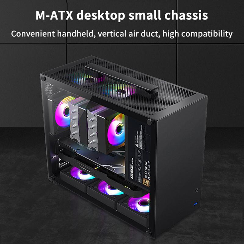 Translation Gaming Computer Case With Grip Handle Cooling Pc Tower For M-Atx/Itx Motherboard Usb3.0 338Mm Graphic Card Length
