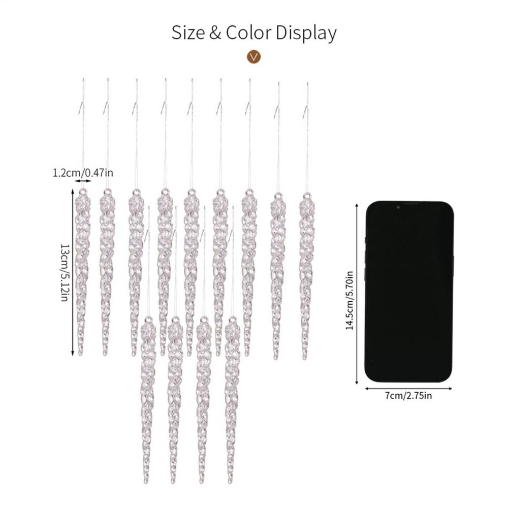 

Бурульки для новорічної ялинки 24X Прозорі акрилові бурульки Підвіски Кришталеві новорічні прикраси на Різдво Новий рік