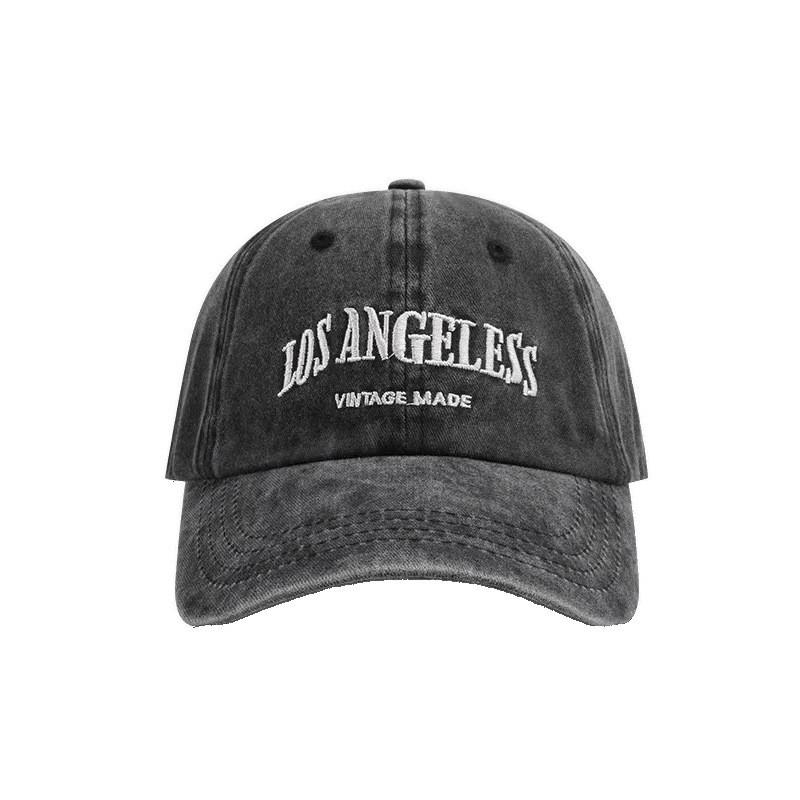 Vintage Wash American Style Baseball Cap With Embroidered Letters For Casual Sun Protection
