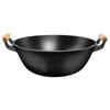 ZISIZ Pre-Seasoned Flat-Bottom Iron Wok, 30cm