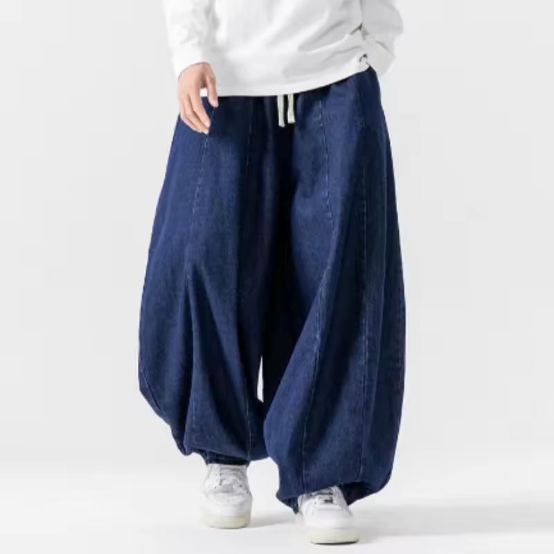 Frühling Sommer Herrenhosen Große Retro Lockere Gerade Hosen Weite Hosen Cowboy Laternenhosen