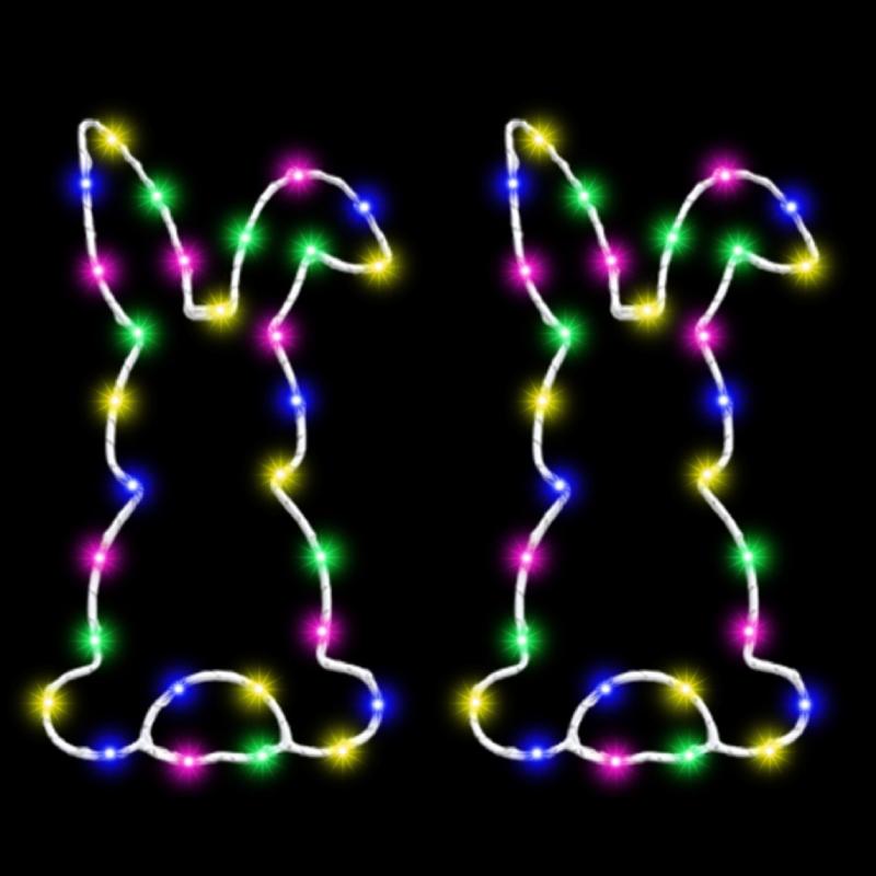 2/4 STÜCKE Osterfensterlicht mit Saugnapf Batteriebetrieben Osterhase Karotten Dekoration LED-Licht für Innendekoration Schlafzimmer