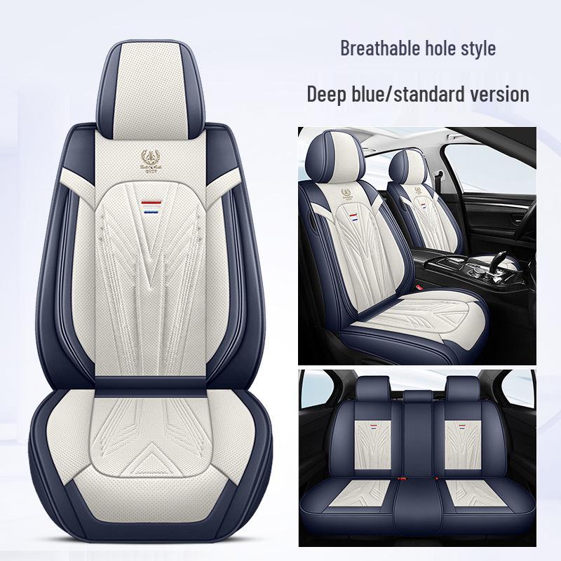 Universal Nappa Leather Car Seat Cushion - Full Coverage & Comfortable, Fits Five-Seat Cars for All Seasons