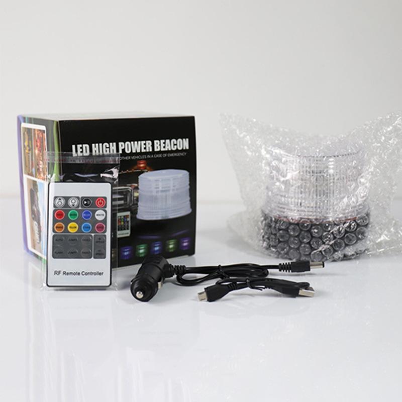 USB Rechargeable Multi-Color Safety Warning Light with Magnetic Function for Night Construction and Traffic Hazards