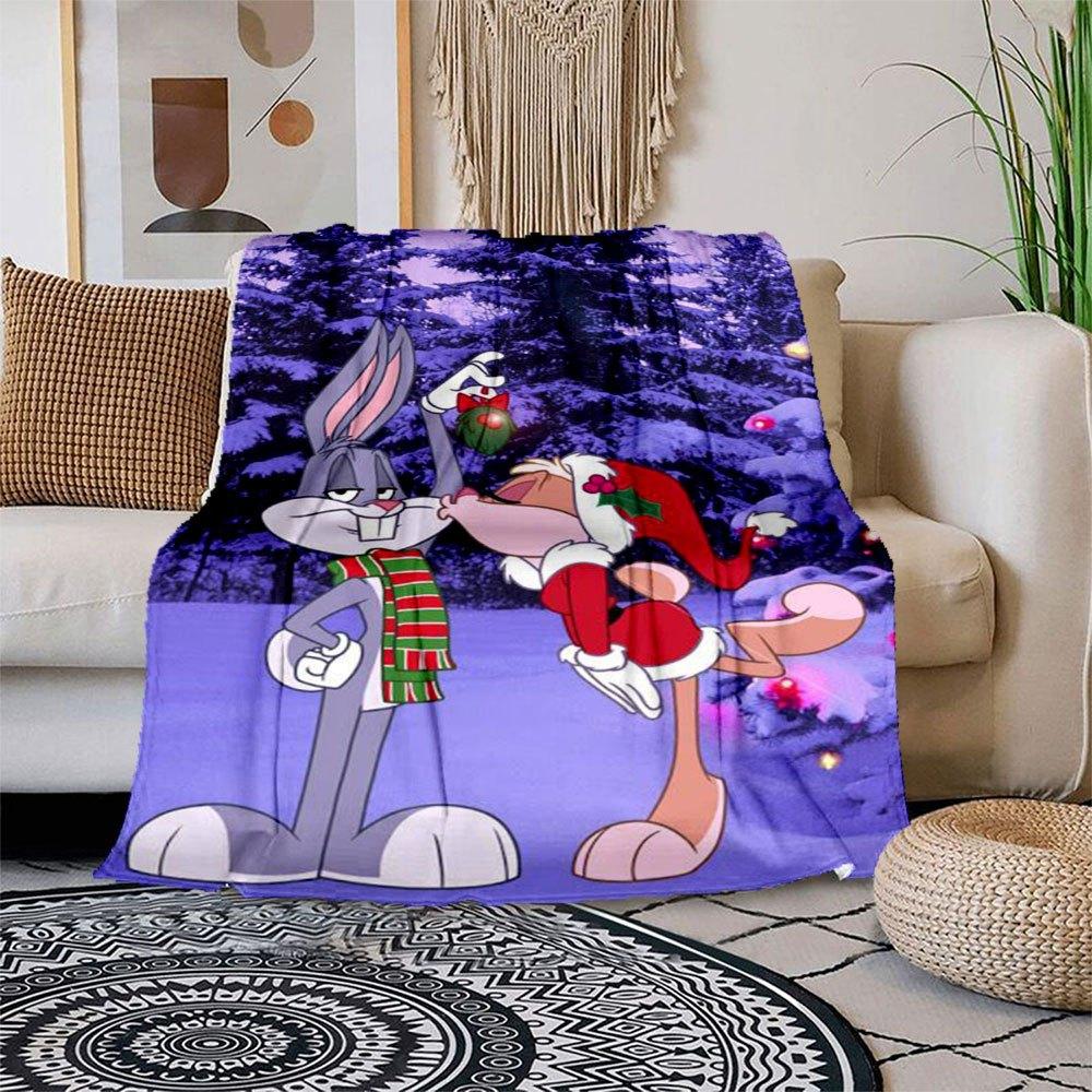 

Bugs Bunny & Daffy Duck Christmas Ornament Set Blanket Flannel Throw Blanket for Sofa, Bed, Travel, Camping, Office 100x150cm