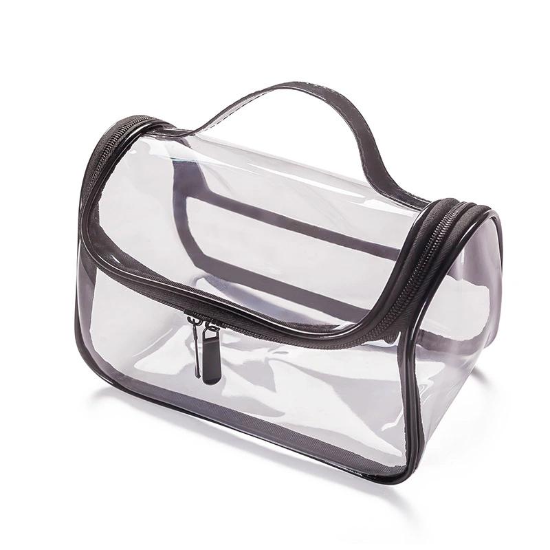 

Transparent Waterproof Travel Cosmetic Bag Pvc Portable Large Capacity Makeup Zippered Storage Pouch Toiletry Bag чорний