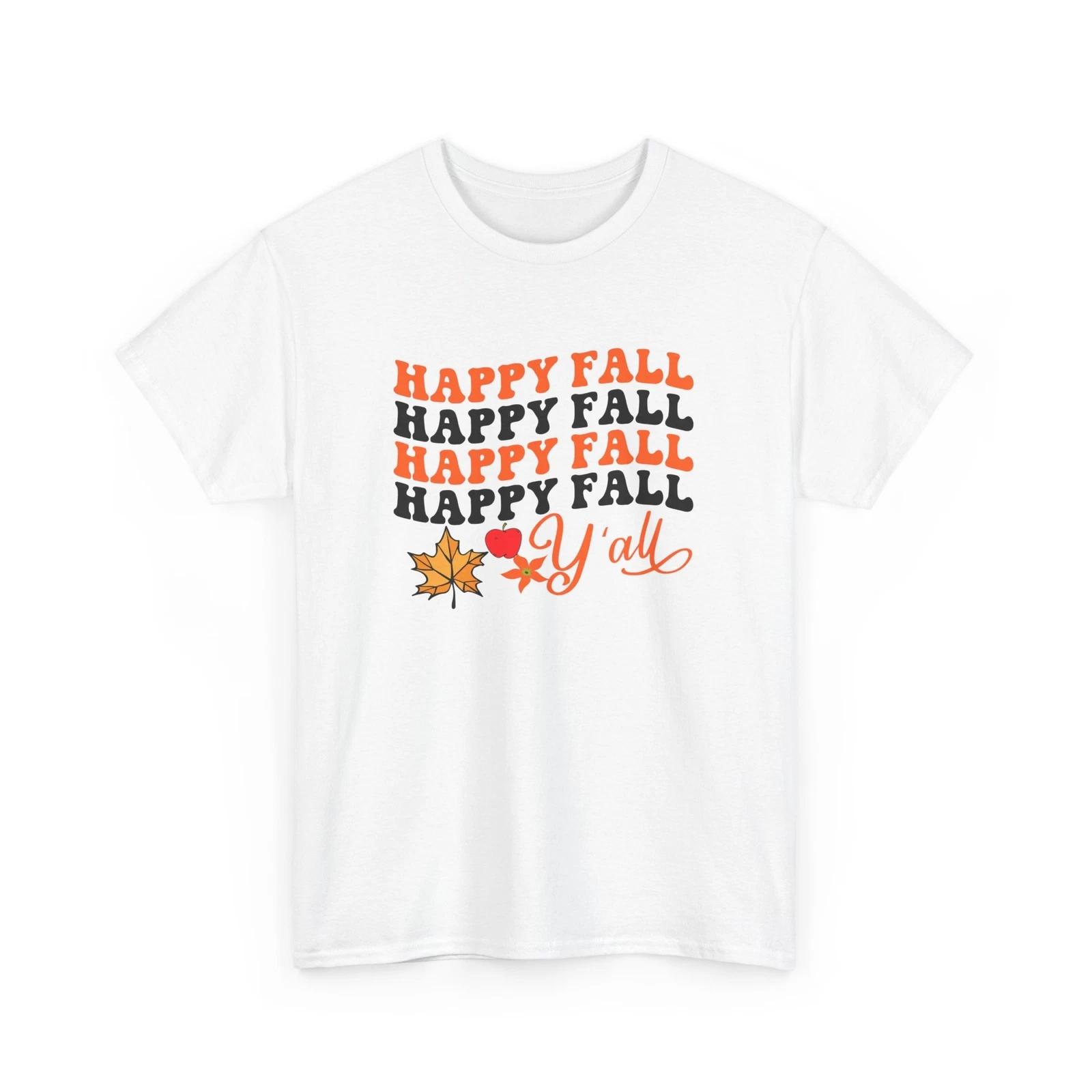 Fall Aesthetic T-Shirt | Autumn Leaves Pumpkin Spice Tee | Happy Fall y all L