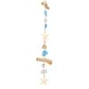 Sea Glass Wooden Nautical Wall Decor Beach Coastal Theme Seashell Starfish Conch Wall Hanging Art Decoration