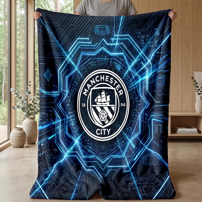 Manchester City Theme blanket Soft Flannel Blanket Plush Throw Blanket Cozy Sofa Bed Blanket for Home Decor