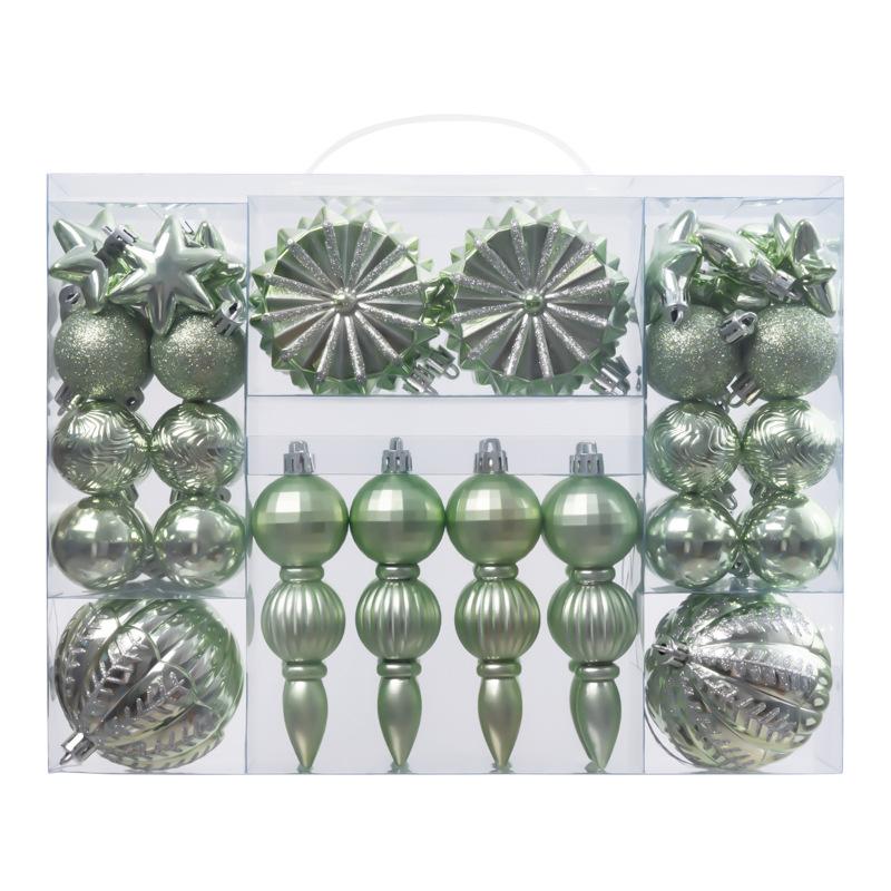 52PCS Acrylic Christmas Ornaments Bulk Set with Red Ribbon Hanging for Tree Home Party Decor Festive Family Users Gifts