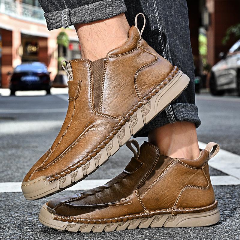 2025 popular men's shoes large size one-pedal soft-soled outdoor men's boots Martin boots Chelsea boots men's