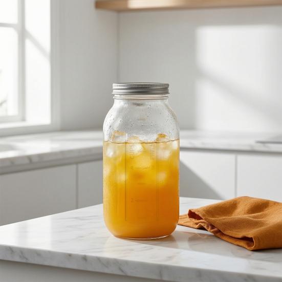 2000ML Wide Mouth Large Food with Lid Mason Glass Jar Storage Jar Dishwasher