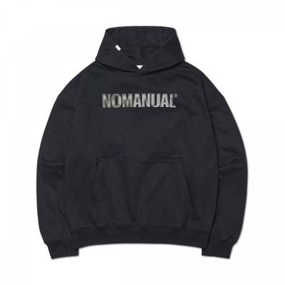 NOMANUAL Stamped Logo Hoodie   Black