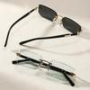 1/2pcs Vintage Rimless Fashion Glasses Decorative Eyewear for Women Men Shopping Party
