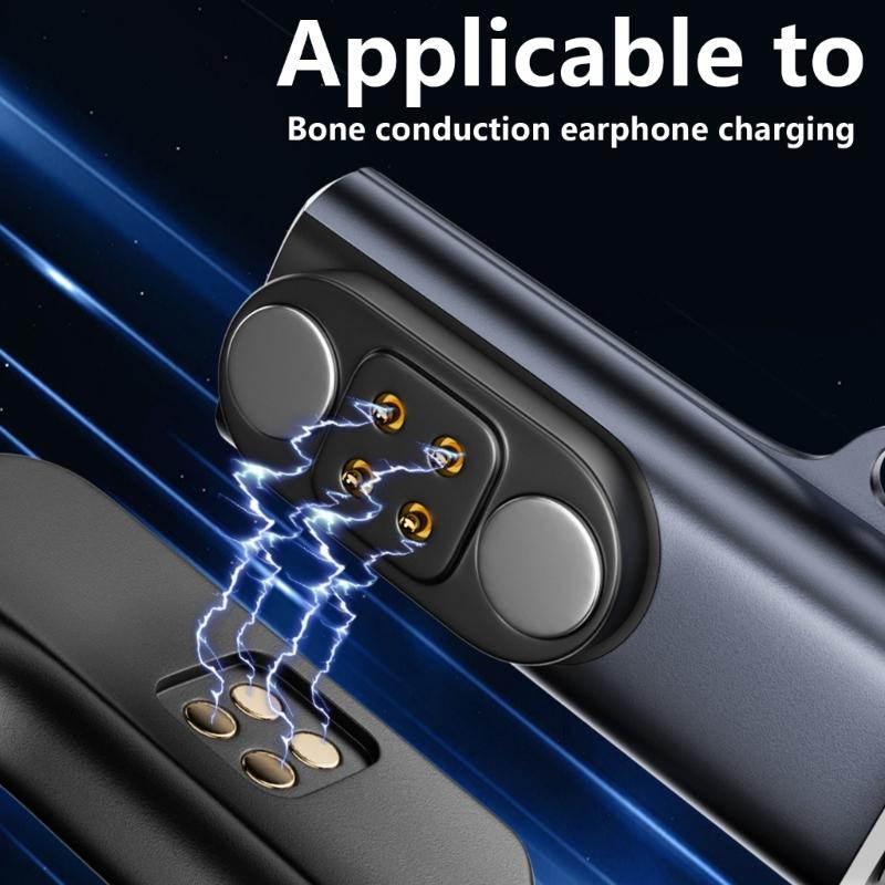 Wireless Bone Conduction Headphone Charging Adapter USB C to 4Pin Magnetic Charging Connector Wide Compatibility
