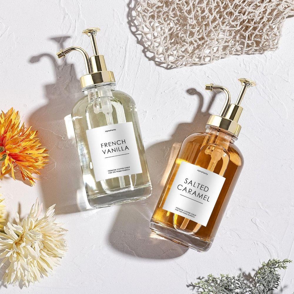 Clear Glass Syrup Bottle Precise Dispensing Coffee Bar Accessories Hand Soap Dispenser  Maple