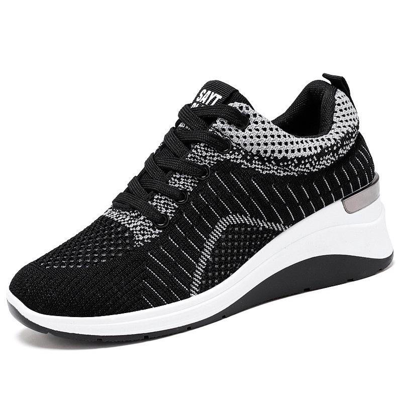 Women s Spring Breathable Thick-Sole Sneakers 38 чёрный