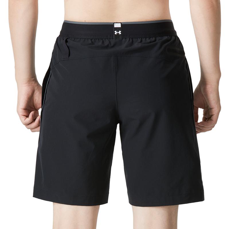 UA Solid Color Elastic Waist Breathable Sports Shorts Men shorts Black 1361437-001