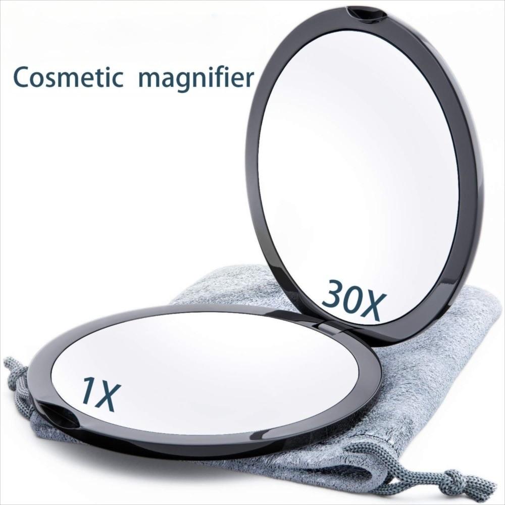 Double Sided Folding Magnifying Makeup Mirror Compact Pocket Mirror for Precise Makeup Application