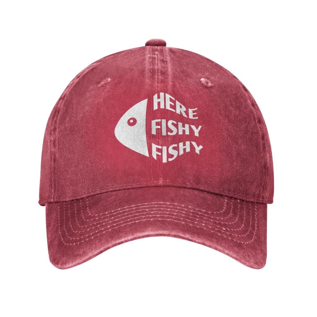 Fishing Cap Here Fishy Fishy Fishy Cap for Women Baseball Caps Trendy Hat