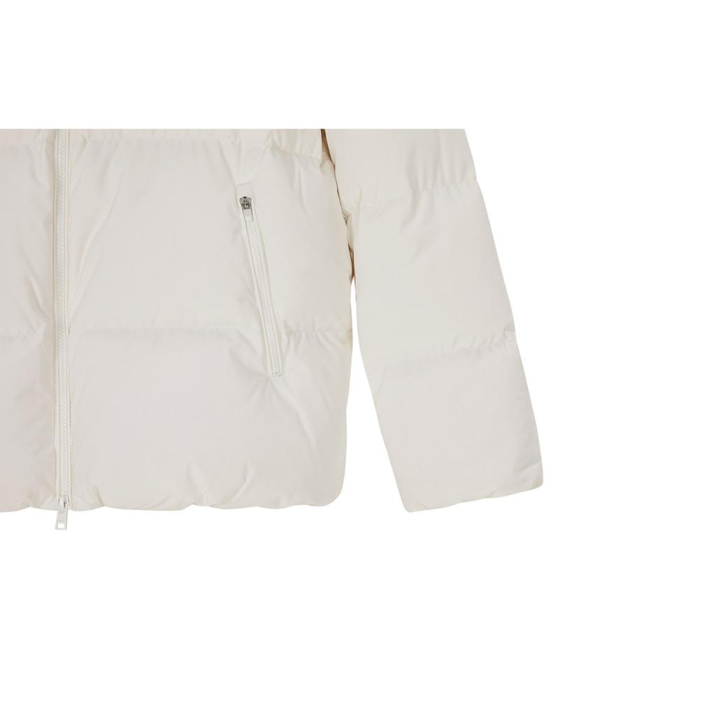 MLB Unifarbene Logo Reißverschluss Lockere Warme Daunenjacke Unisex Jacke Creme 3ADJB0336-50CRS