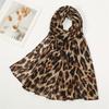 Leopard Pattern Scarf Lightweight Polyester Neckerchief Shawl Elegant Head Wrap Lady Girls Fashion Accessory