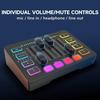 Gaming Audio Mixer PC, Table de Mixage avec Carte Son Micro XLR, Mélangeur Audio Contrôleur pour Streaming Podcast Enregistrement,