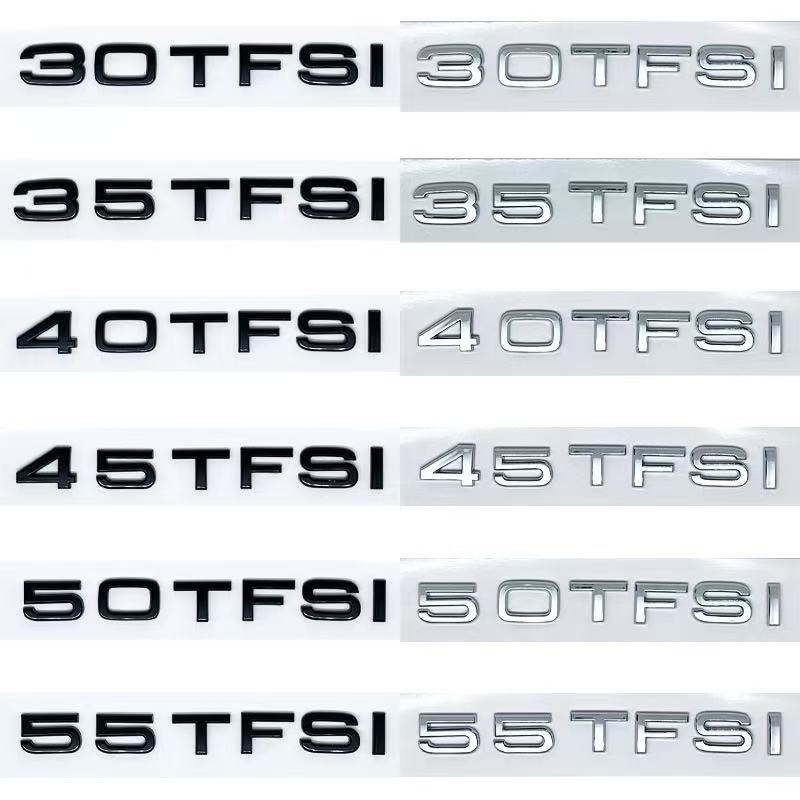 3D Letters Numbers Emblem For Audi A4 40TFSI 45TFSI 50TFSI 30TDI Car Trunk Lid Nameplate Badge Logo Sticker Chrome Glossy Black