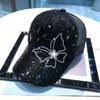 Sequin Baseball Cap for Women and Men, Summer Mesh Back, Rhinestone Butterfly, Fashion Sun Hat, Universal for Men and Women, Short Brim
