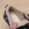 Women's Snow Plaid Autumn New Plush Inner Lining Women's Cloth Shoes Retro National Style Low Heel Fleece Shoes