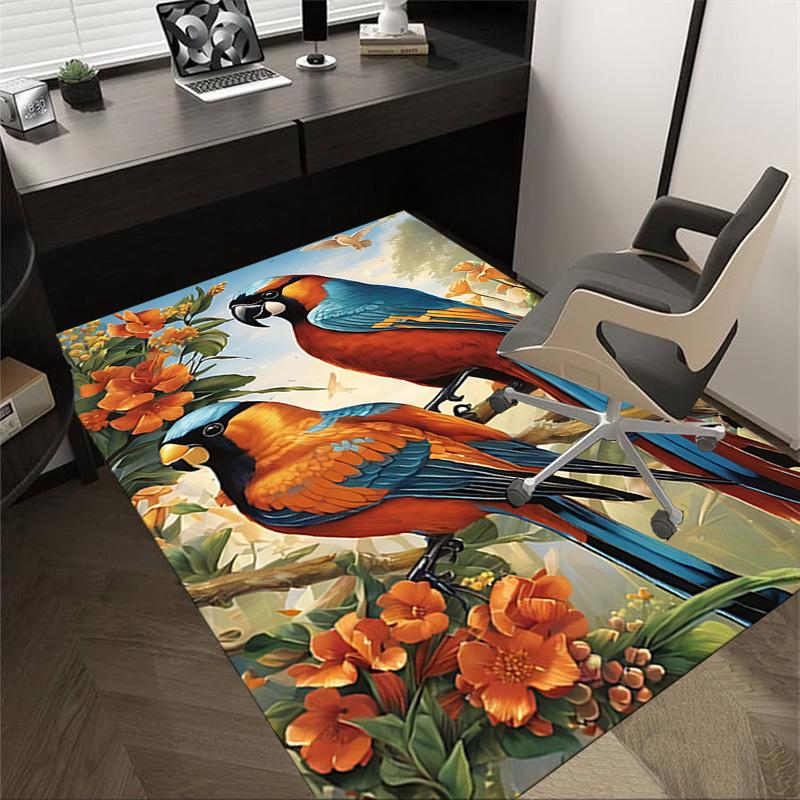 

1PC Parrot Flowers Non-Slip Floor Carpet Compatible for Office&Living Room&Bedroom&Dining room - Flat-Weave Machine-O307 60cm by 90cm