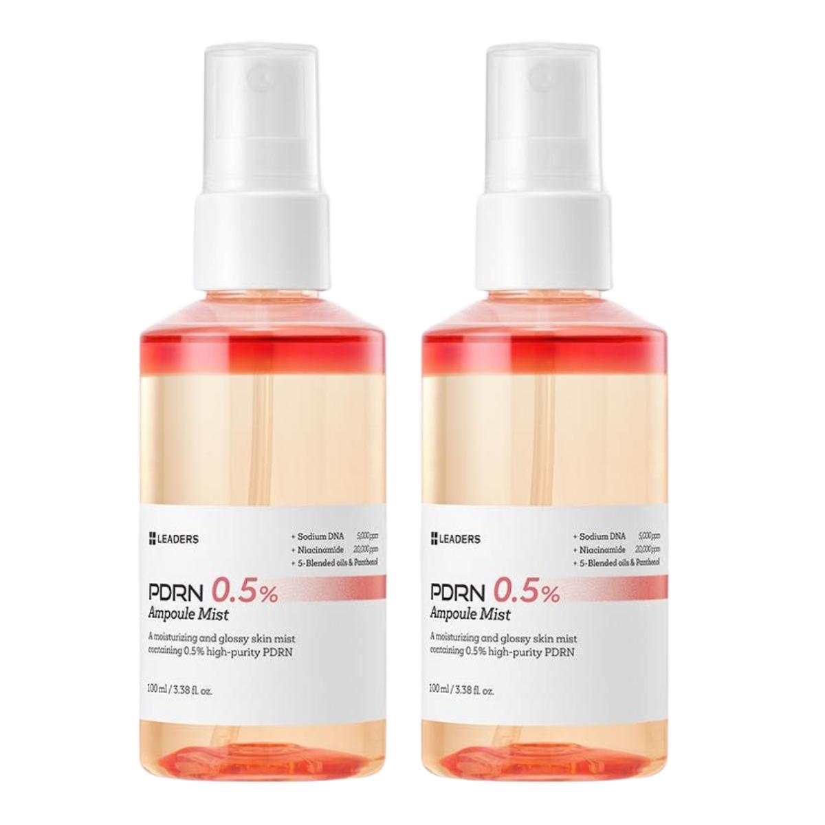 LEADERS PDRN 0.5% Fine Ampoule Mist Duo Set Hydrating Glowing 100ml x 2