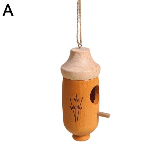 Hummingbird House Unique Shape Hanging Bird Cage Wooden Bird Nesting House for Garden Outdoor Decoration