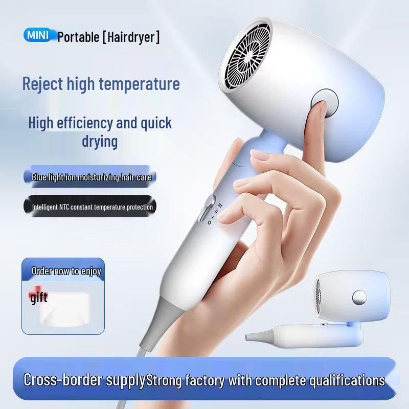 Youteng Portable Folding Hair Dryer: High Air Volume, Ideal for Dorms & Hotels