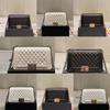 New Quilted Leboy Elegant Bag with a Single Shoulder Crossbody Chain Caviar Leather Bag