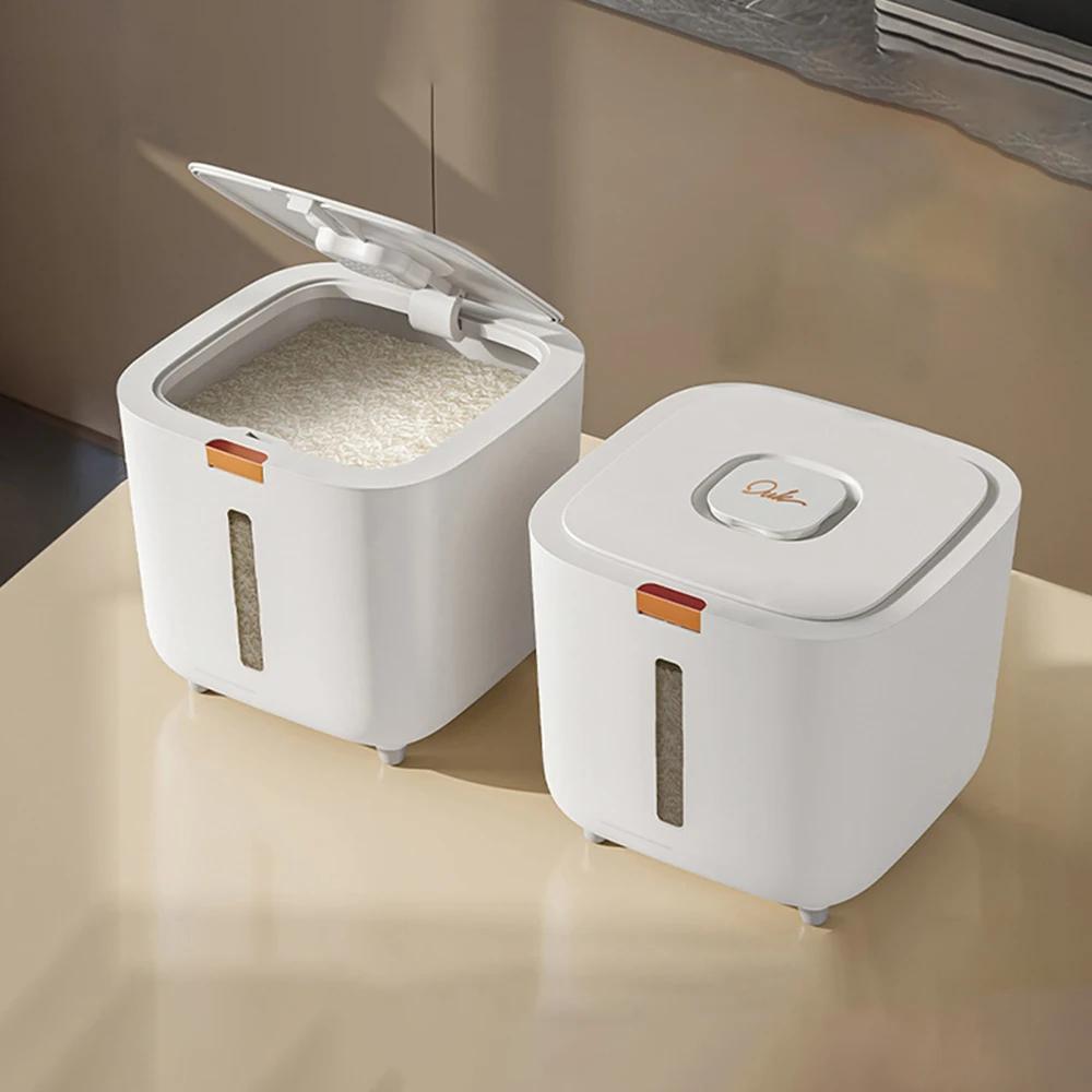 Caixa de arroz à prova de insetos e umidade, recipiente selado para grãos, recipiente de cozinha, 5/10 kg, recipiente de cozinha, caixa de armazenamento com tampa