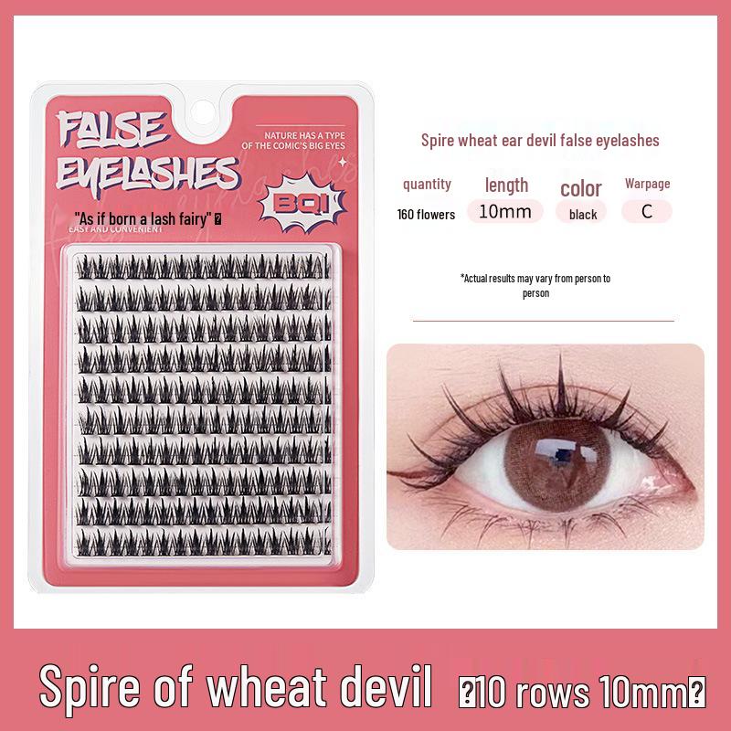 BQI Wheat Ear Natural Realistic Cluster Dense Curled Eyelashes – Large Capacity.
