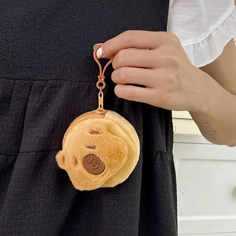 New Capibala Coin Purse Cartoon Mini Plush Capybara Pendant Portable Headset Bag Coin Storage Bag