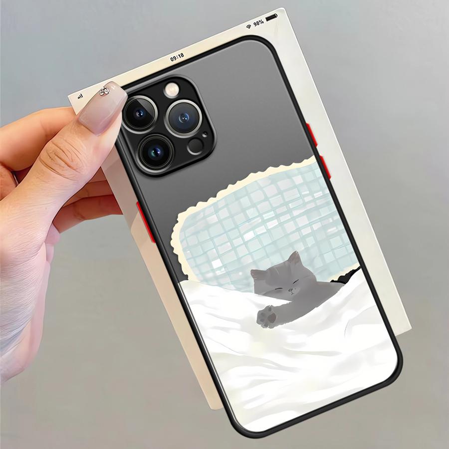 Cute Dog Cat Couple Case for iPhone 17 Pro Max 13 Mini 15 12 Air 16 Plus 7 8 SE XS XR 14 11 Funda Back Phone Cover